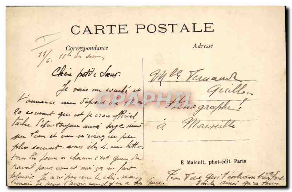 CPA Militaria Caserne Suresnes Scene de vie de caserne Un reveil mouvemente — Rückseite