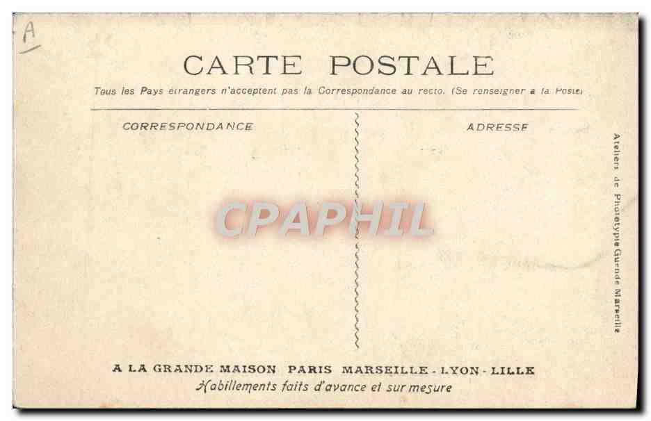 Catastrophe du "Iéna" — Place d'Armes. Cérémonie Religieuse — Ateliers de Phototypie Grande Marseille — Achterkant