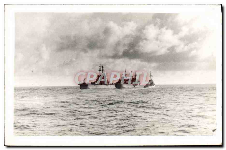 CPM Bateau de guerre USA au large de Marseille 1947 1948