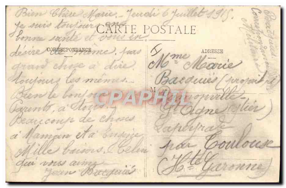 Dunkerque — Un Torpilleur rentrant aux Bassins — C.A.R. — Verso