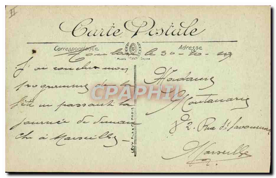 CPA Bateau de guerre Toulon La station des Contre torpilleurs  — Verso