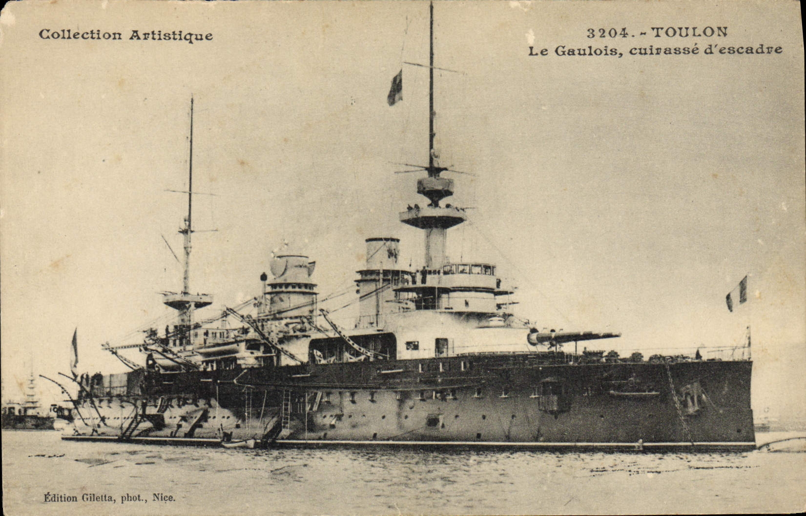 Le Gaulois, cuirassé d'escadre — Toulon — Édition Gilletta, phot., Nice, n° 3204