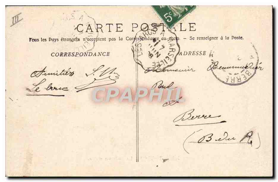 CPA Bateau de guerre Toulon La rade un matin  — Verso