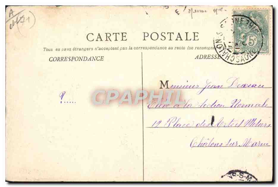 CPA Bateau de guerre Chalon sur Saone Chantiers Schneider & Cie Marine imperiale ottomane torpilleur Turquie  — Verso