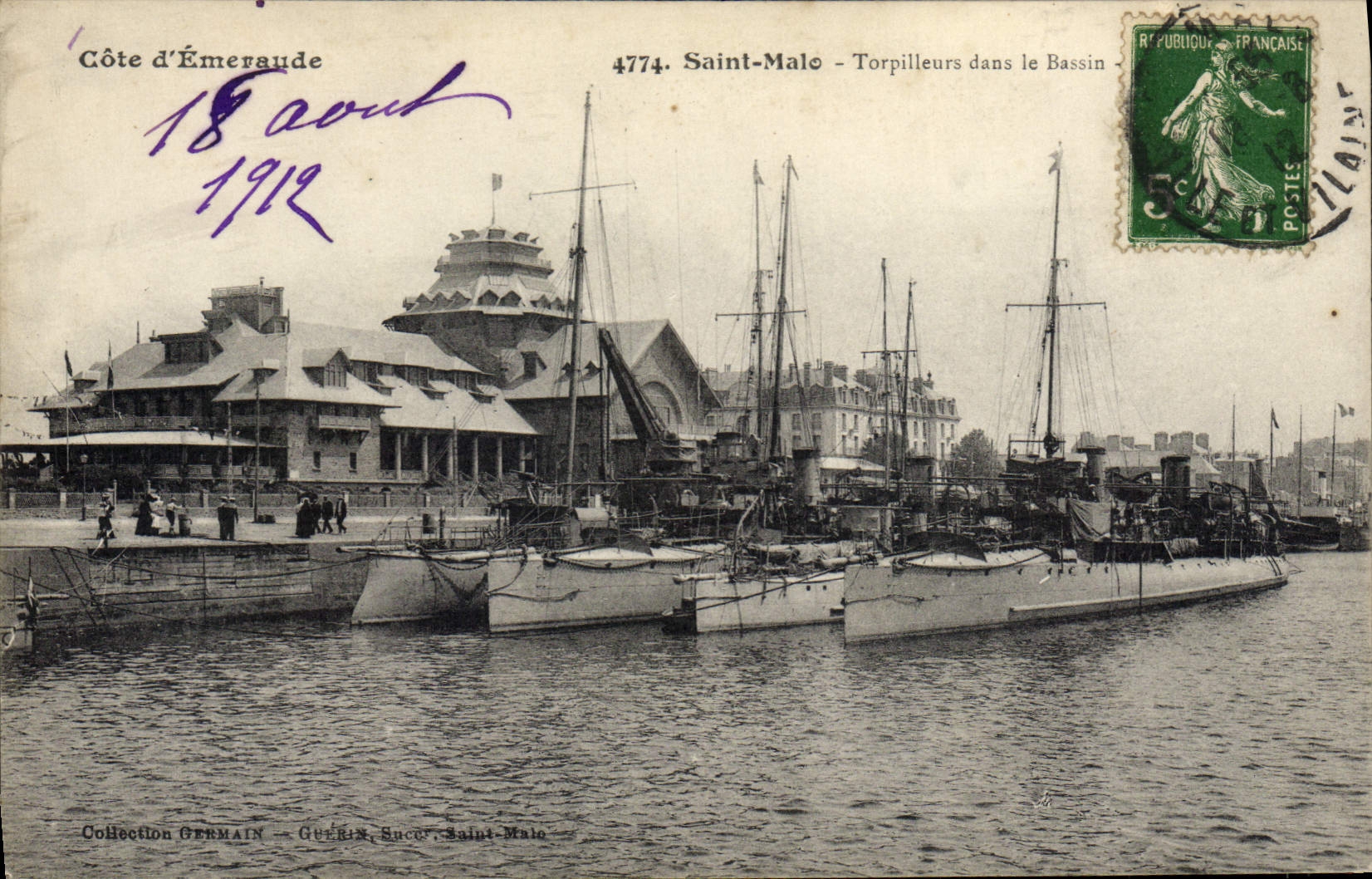 Saint-Malo - Torpilleurs dans le Bassin — Collection GERMAIN — n° 4774