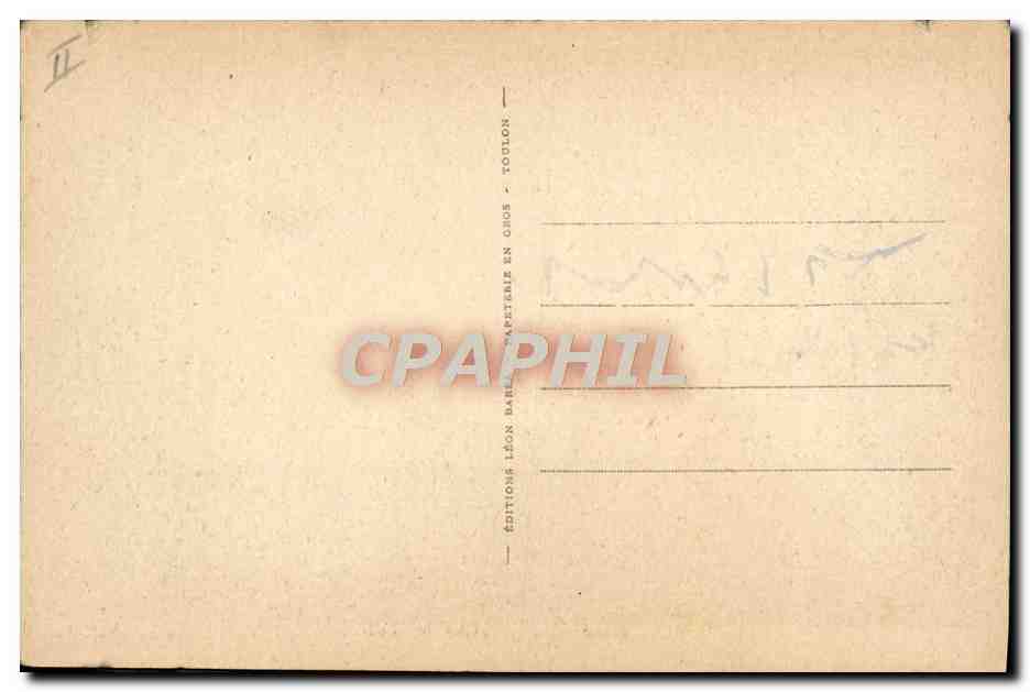 CPA Bateau de guerre Toulon Croiseur en rade  — Verso