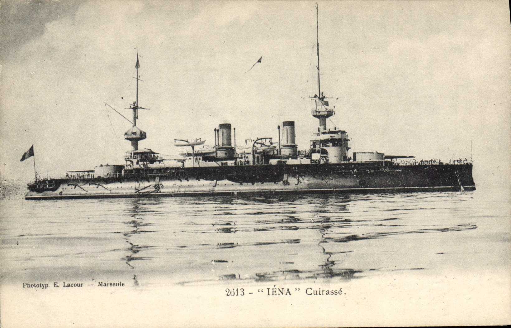 Bateau de guerre — Le cuirassé IÉNA — Phototyp E. Lacour - Marseille, n° 2613