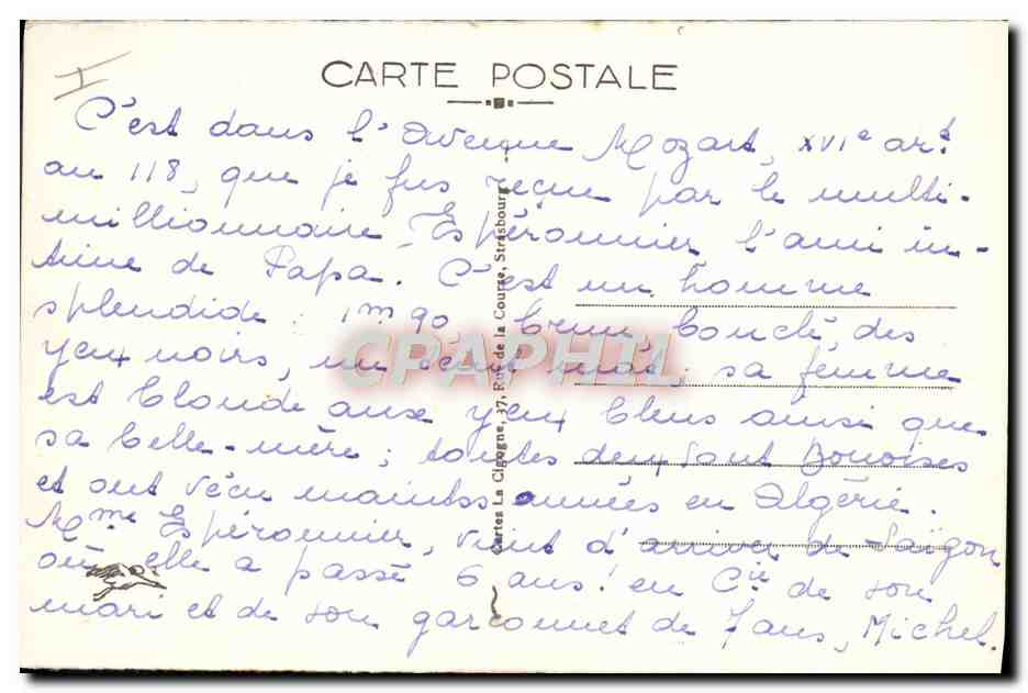 CPA Mulhouse Le Theatre Cote du parc  — Verso