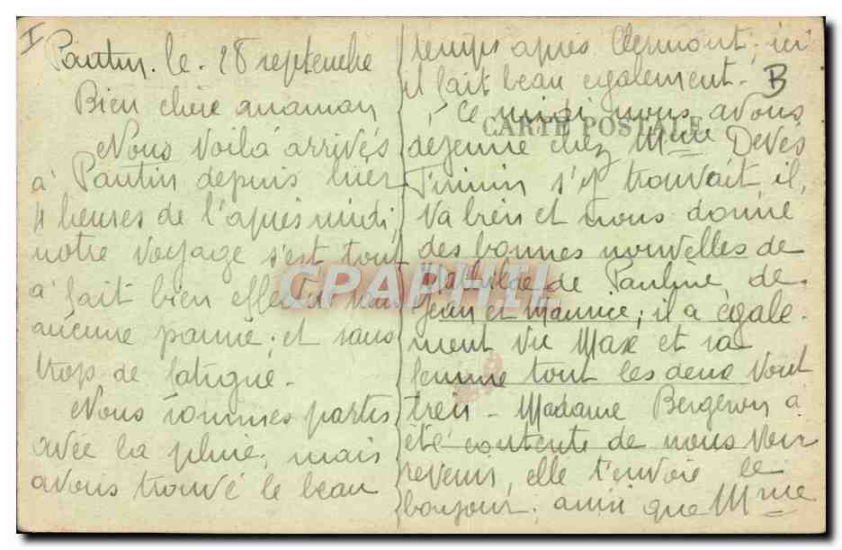 CPA Theatre Moulins Cheval — Verso