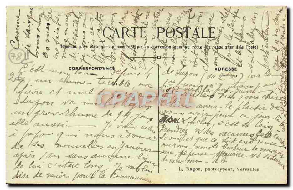 Versailles — La Grille d'Honneur — L. R. — Verso