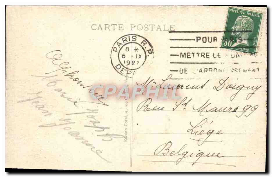 CPA Versailles Bassin de Lotone Allee Royale et Canal — Verso