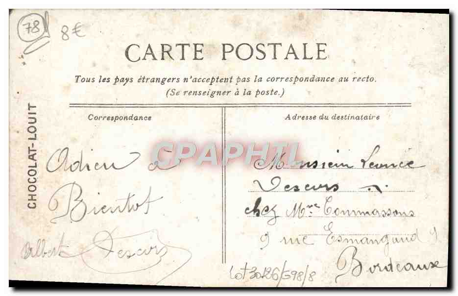 CPA Versailles Parc du Petit Trianon La Laiterie et la maison de la reine  — Rückseite