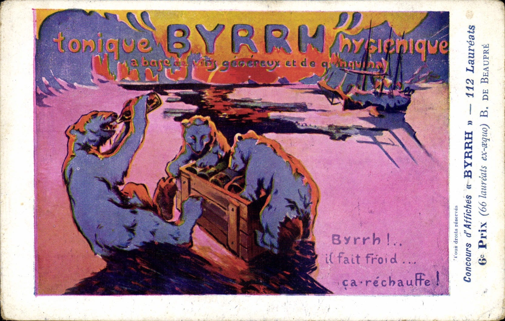 CPA Ours Blanc Publicite Tonique Byrrh TOP