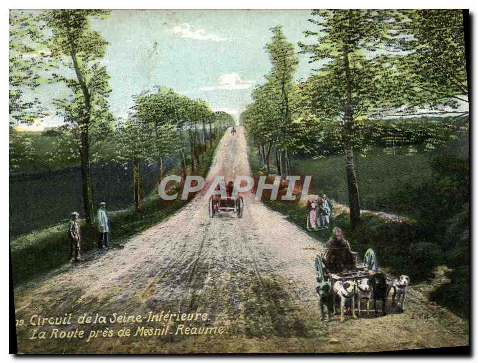 La Route près de Mesnil-Beaumire — Circuit de la Seine-Inférieure — Éditeur : L. Vigne