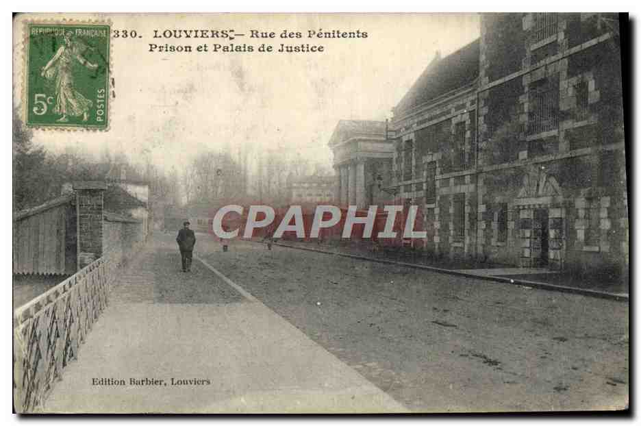 CPA Prison Louviers Rue des penitents Prison et palais de justice 