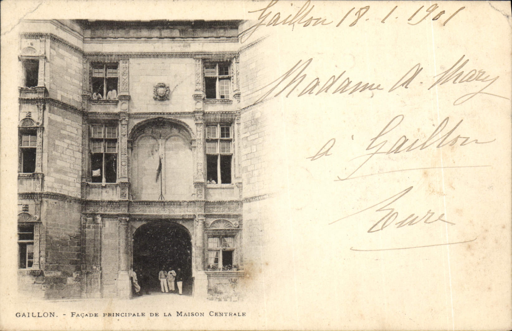CPA Prison Gaillon Facade principale de la maison centrale