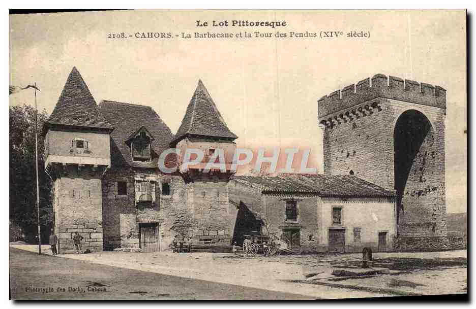 Cahors - La Barbacane et la Tour des Pendus (XIVe siècle) — Phototypie des Docks, Cahors, n° 2108