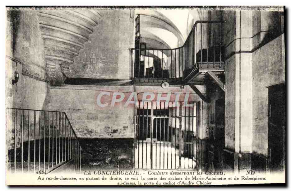 Die Conciergerie — Korridore, die zu den Gefängnissen führen — CPAPHIL 4044