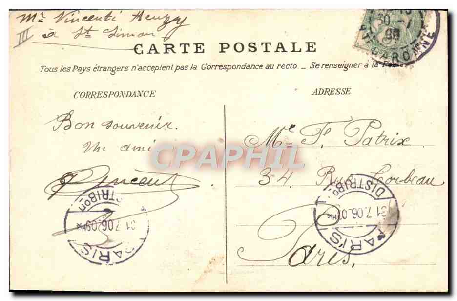 Toulouse — Les Prisons Saint-Michel — Planceau, n°19 — Verso