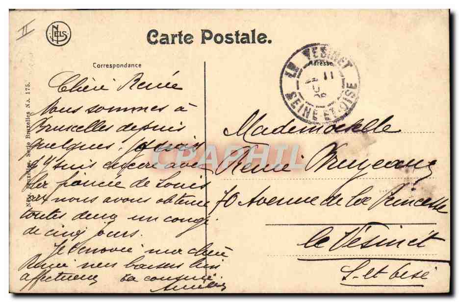 Bruxelles - Prison de St Gilles — éditeur NLS, série N°175 — Verso