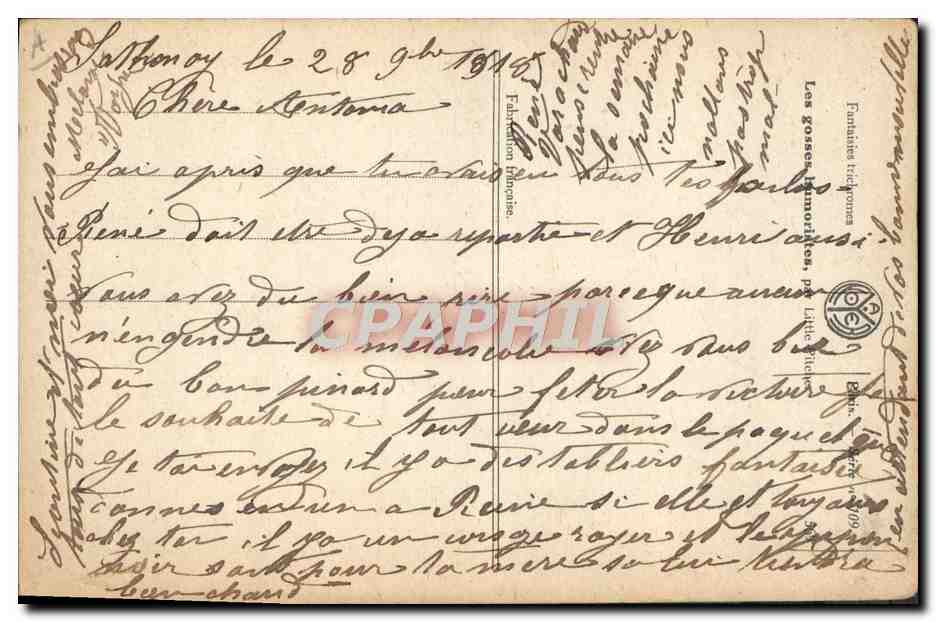CPA Illustrateur Enfant Little Pitche Chien — Verso
