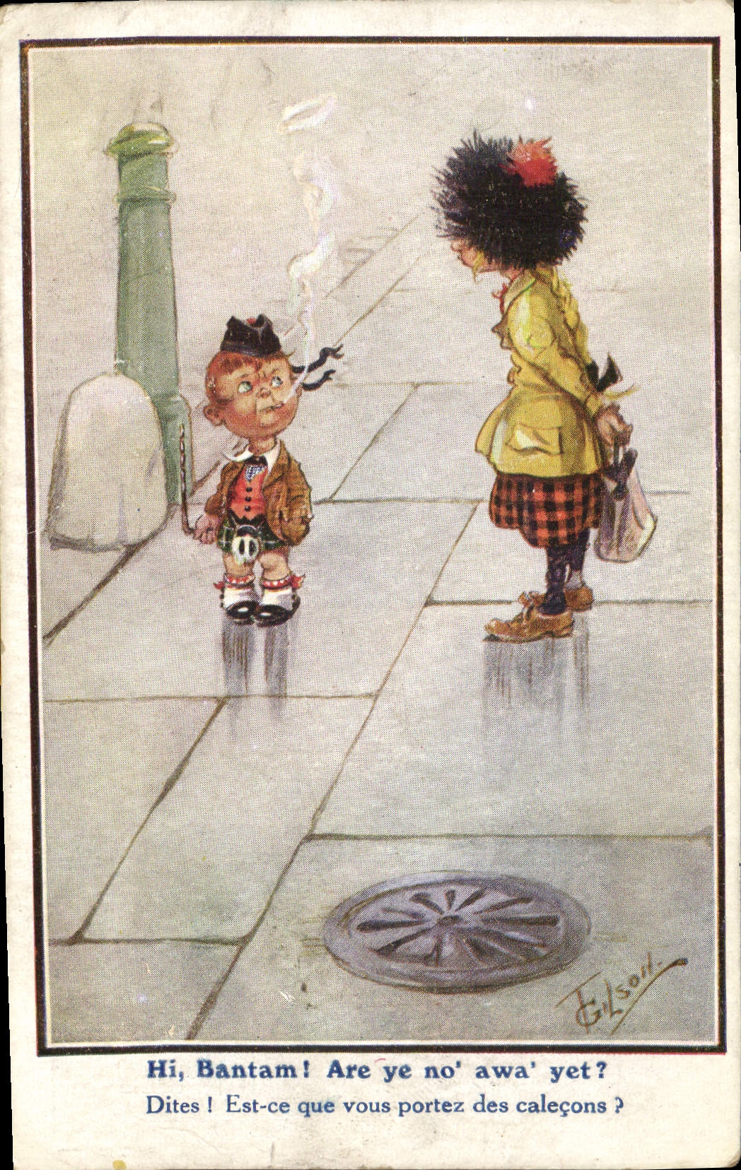 CPA Illustrateur Enfants Gilson Cigarette Tabac