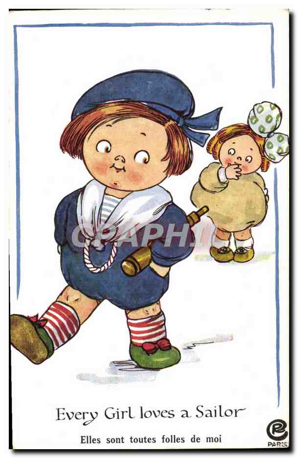 CPA Illustrateur Enfant Every girl loves a sailor Marin 
