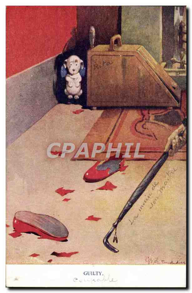 CPA Illustrateur Huilty Chien 