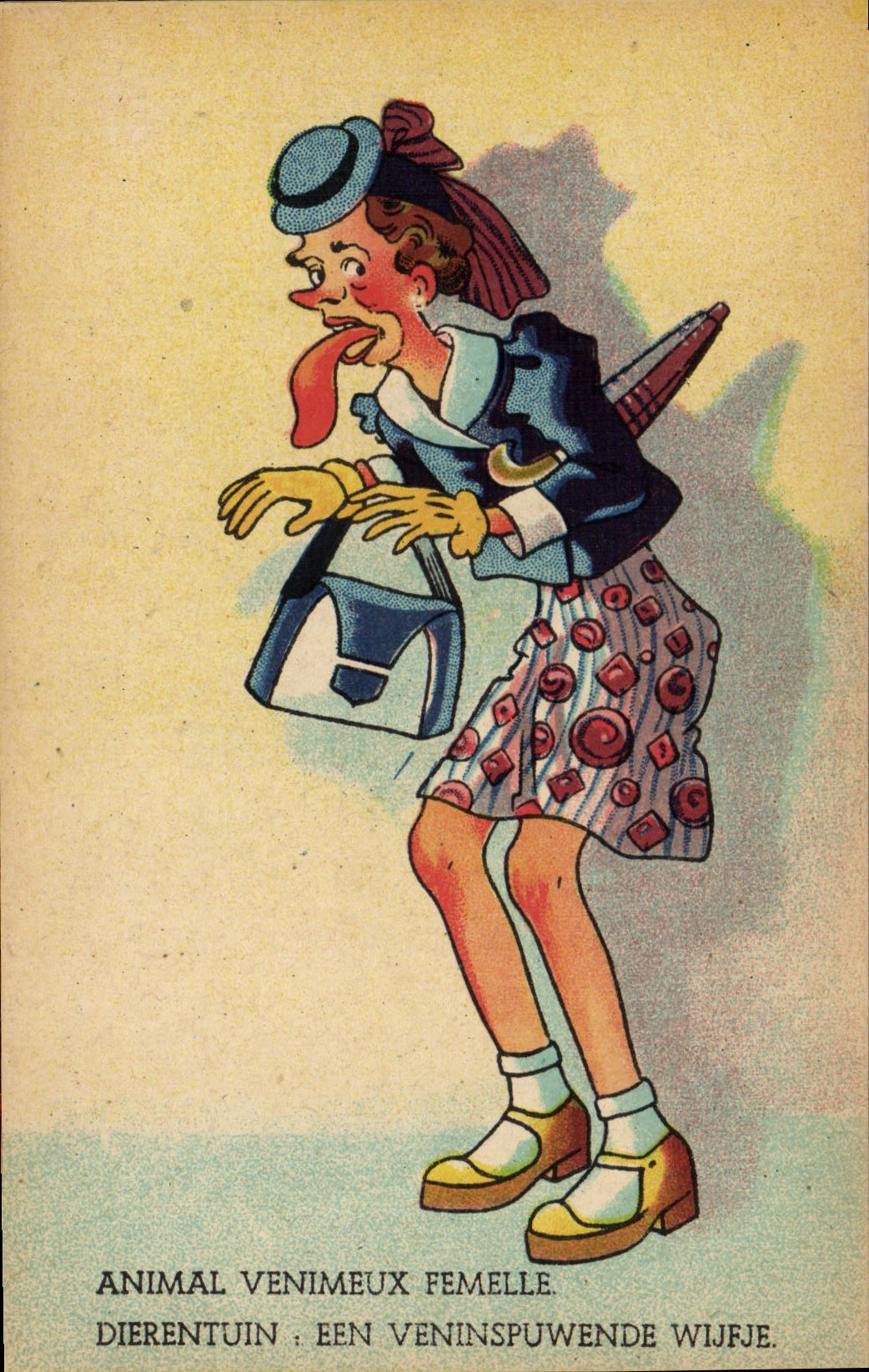CPA Illustrateur Animal venimeux femelle 