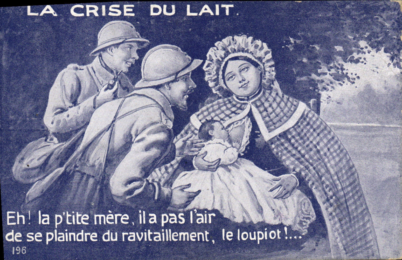 CPA Folklore Lait La crise du lait Militaria