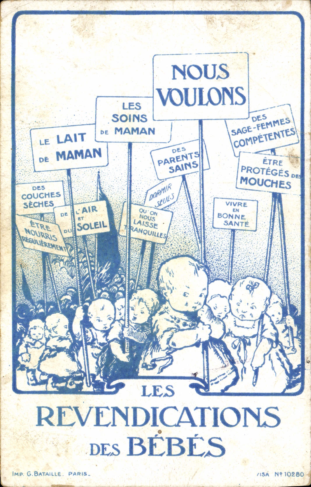 CPA Enfants Revendications des bebes Lait de maman publicite