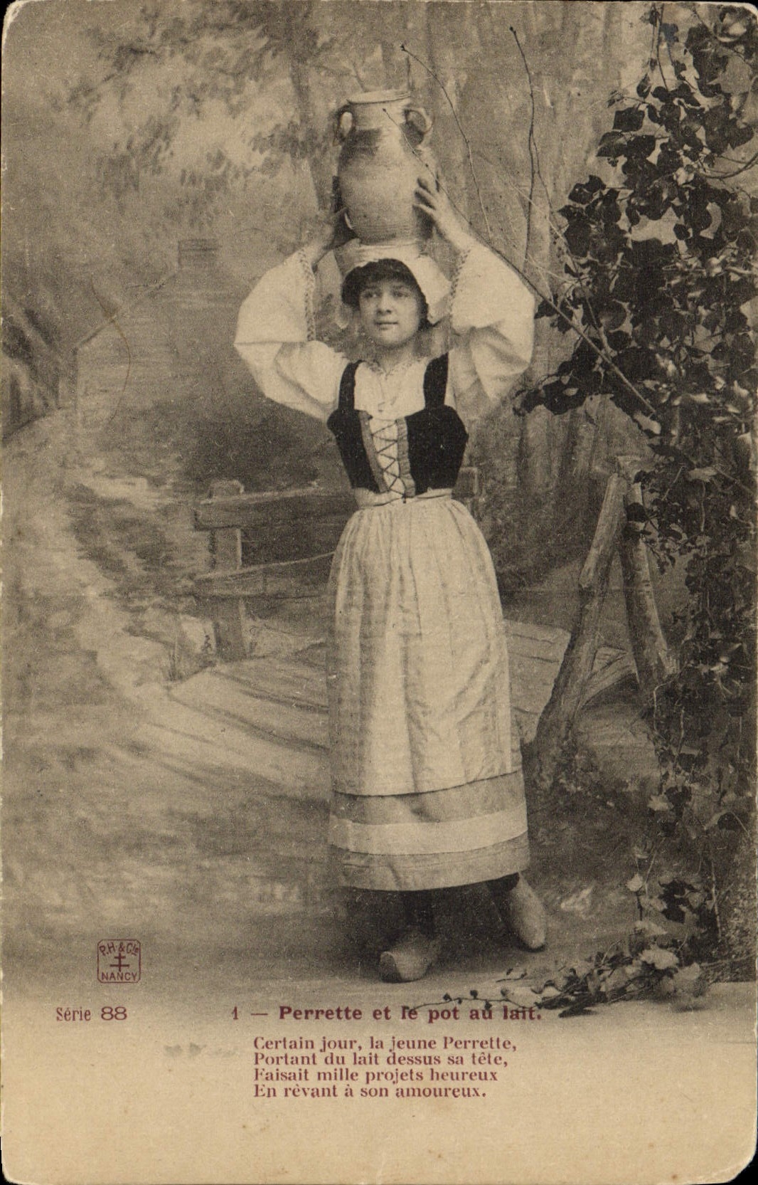 CPA Folklore Lait Perrette et le pot de lait 