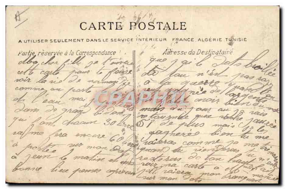 CPA Folklore Lait Normandie Transport du lait a la ferme  — Verso
