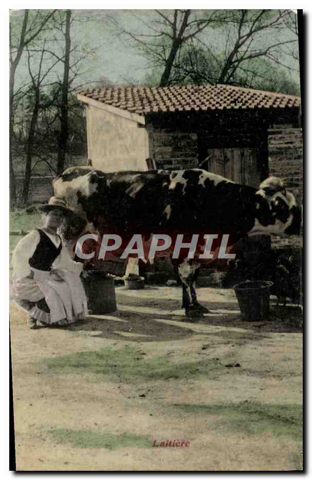CPA Folklore Lait Femme Laitiere Vache 