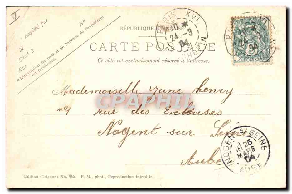 Parc du Château de Rambouillet — La Laiterie de la Reine — Édition Trianon No. 956 — Verso