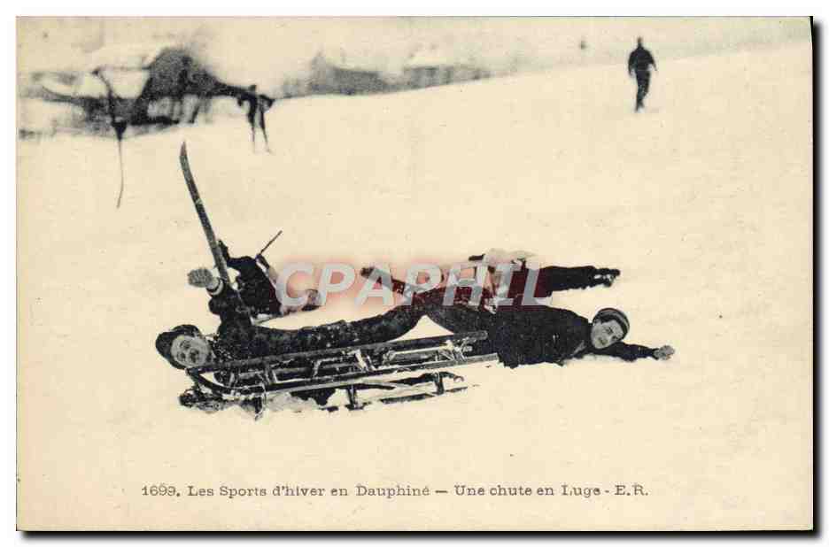 Gli Sport invernali in Dauphiné — Una caduta in slitta - E.R.
