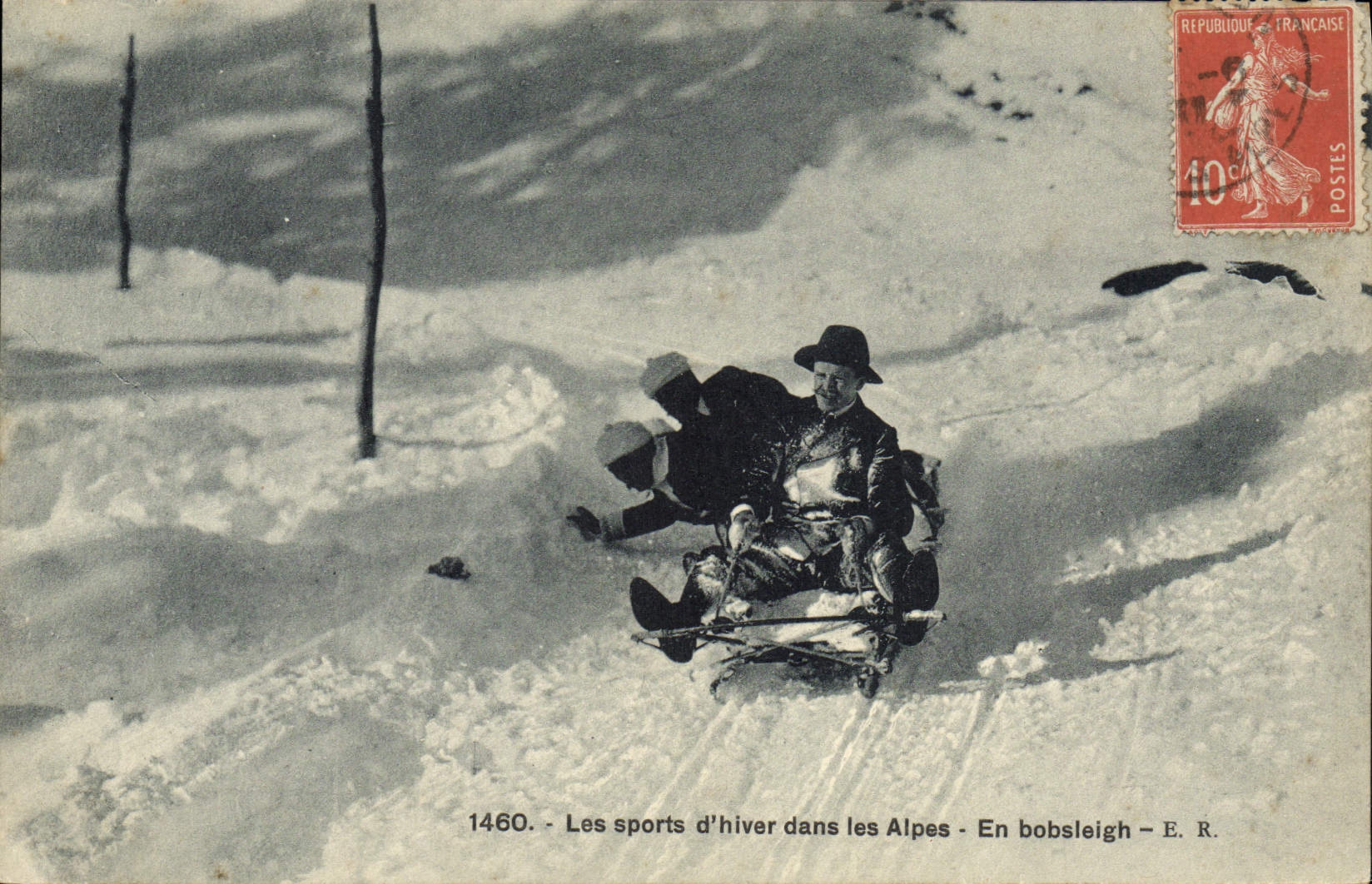 De winter sporten in de Alpen - In bobslede — E. R. — 1460