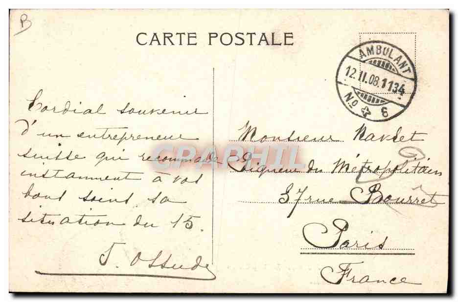 In Bob-Sleigh — Bobwedstrijd op sneeuw — Jullion frères, Fot. Uitgevers, Genève, n° J.J. 5596 — Achterkant
