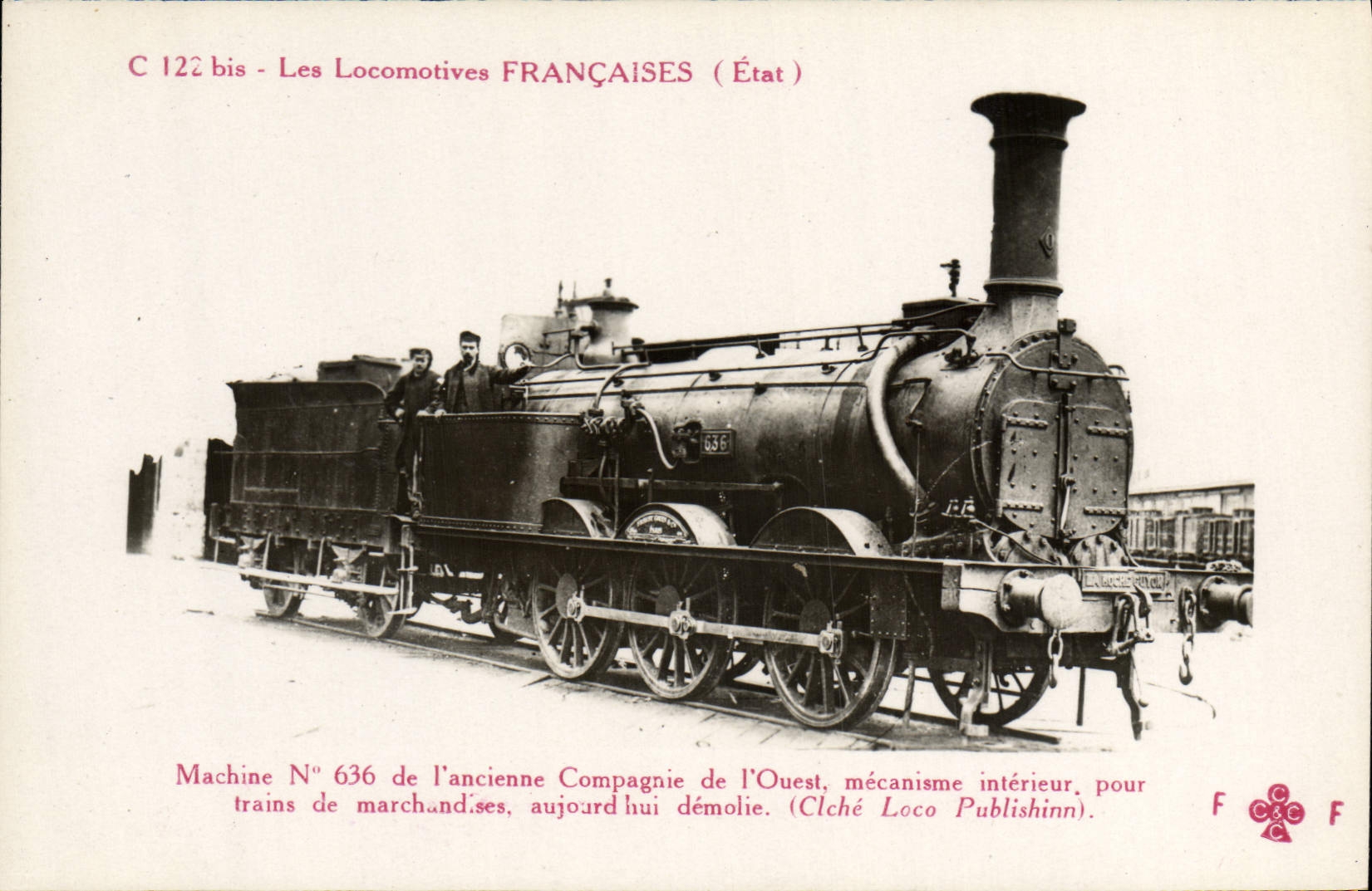 CPA train Locomotive Machine 636 de l'ancienne Compagnie de l'Ouest