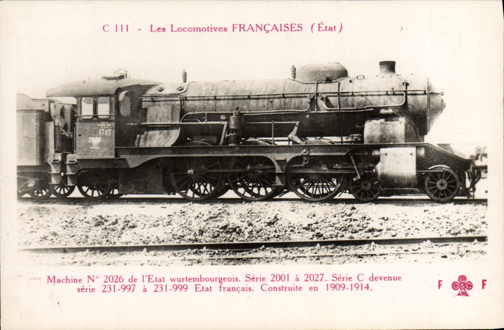 CPA train Locomotive Machine 2026 de l'etat Wurtembourgeois Wurtemberg