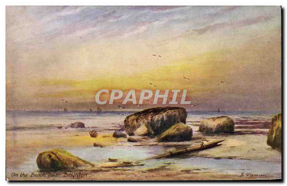 CPA Bateau Voilier On the beach near Brighton 