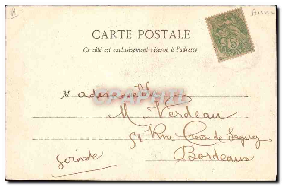 CPA Militaria Caserne La Fere Casernes d'artillerie  — Verso