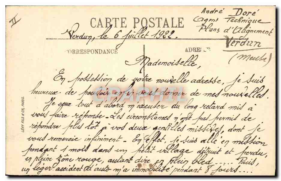 CPA Militaria Caserne Verdun Caserne d'Anthouard  — Rückseite