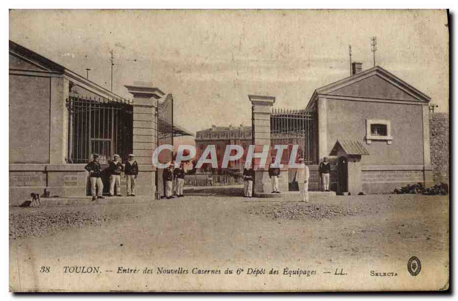 CPA Militaria Caserne Toulon Entree des nouvelles casernes du 6eme depot des equipages 