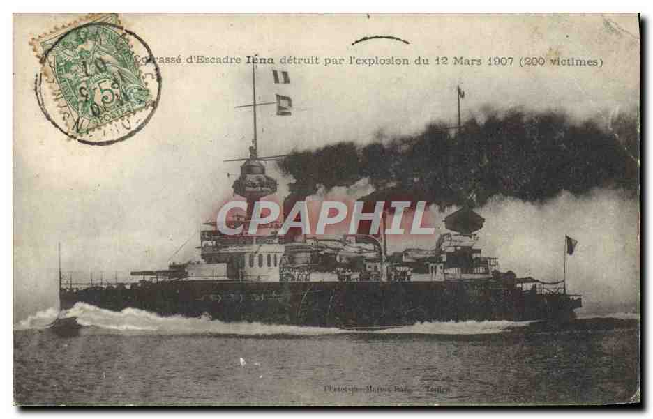 CPA Bateau de guerre Le Iena detruit par l'explosion du 12 mars 1907