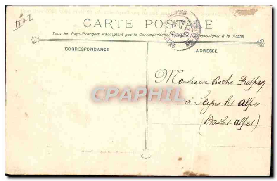 Cuirassé d'Escadre Iéna détruit par l'explosion du 12 Mars 1907 (200 victimes) — Phototypie Maroux Bar, Toulon — Verso