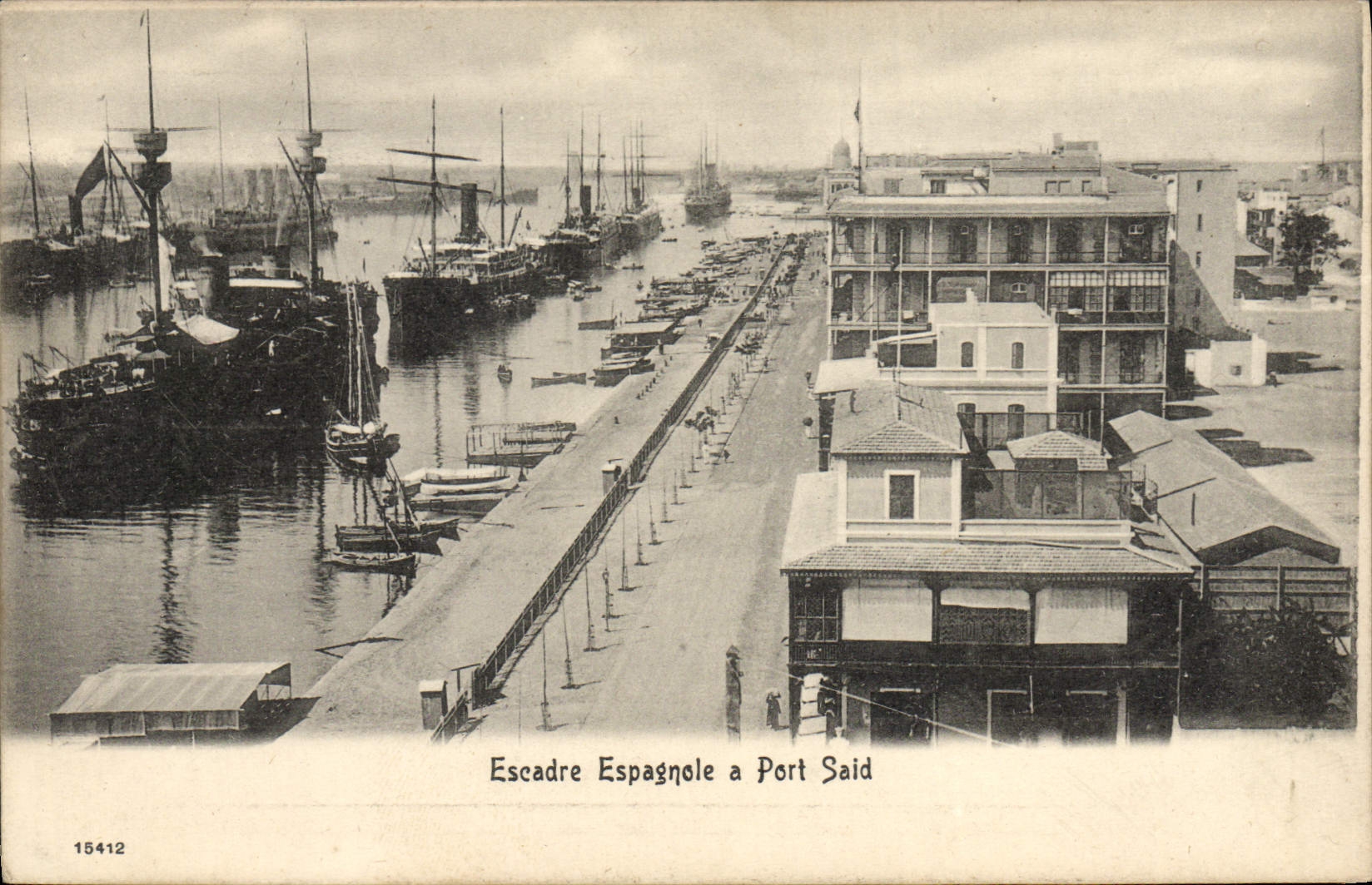Escadre Espagnole à Port Said — Éditeur inconnu, n° de série 15412
