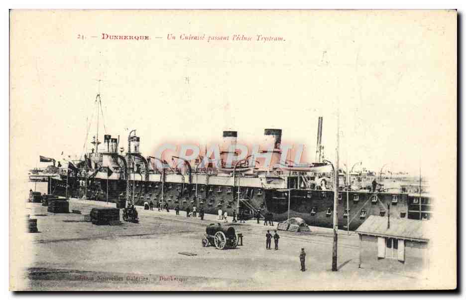 Dunkerque — Un Cuirassé passant Pérouse Troyeau — Édition Nouvelles Galeries, Dunkerque