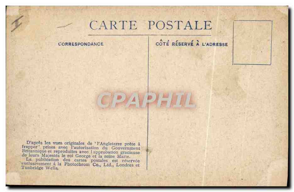 CPA Bateau de guerre L'amiral Sir John Jellicoe a bord du cuirasse Iron Duke  — Verso