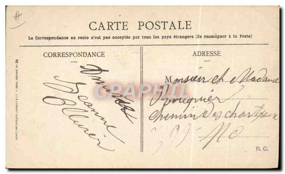 Cherbourg — Port et trois navires — L'Aquilon, Le Carnot, Le Gaulois — éditeur L'Aquilon — Verso